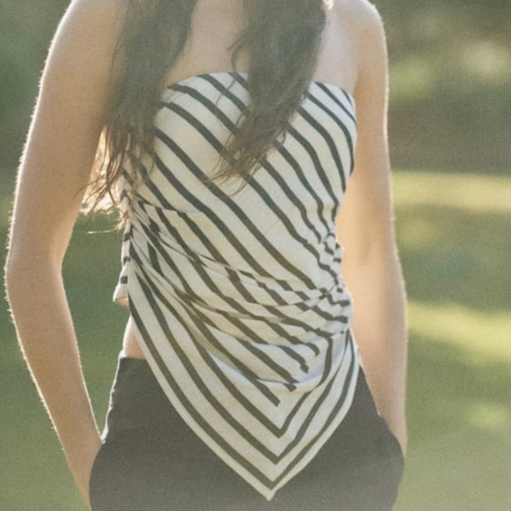 Zara Strapless Striped Bandana Top